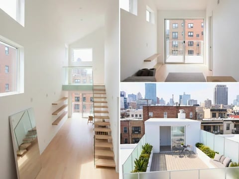 狭小地でも広々見える3階建ての内観・屋上テラス