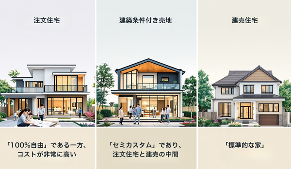 注文住宅・建築条件付き・建売住宅の特徴