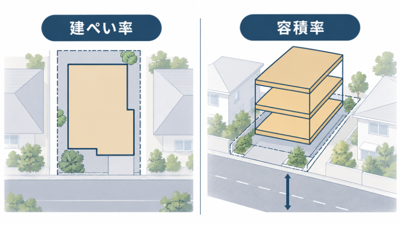 建ぺい率と容積率で建物の大きさが決まる仕組み