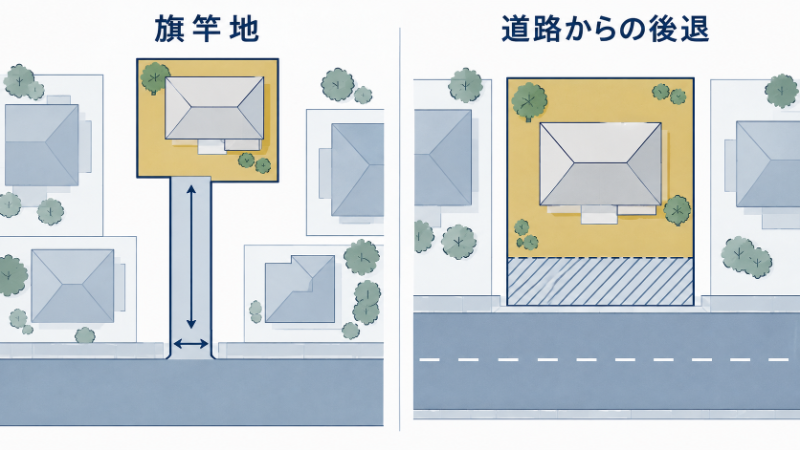 旗竿地の通路の幅とセットバックの考え方