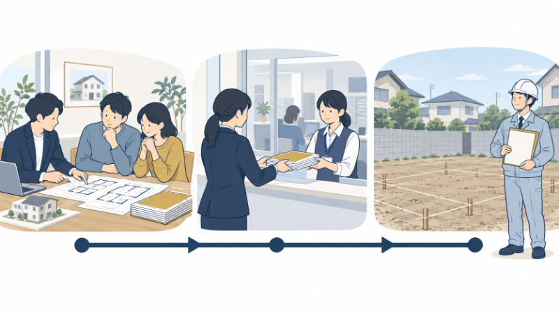 着工前に書類をそろえて申請する流れ