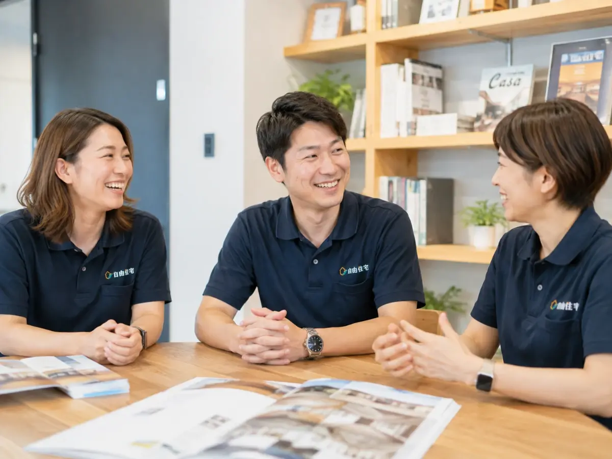 再入社した社員2〜3名の対談風景