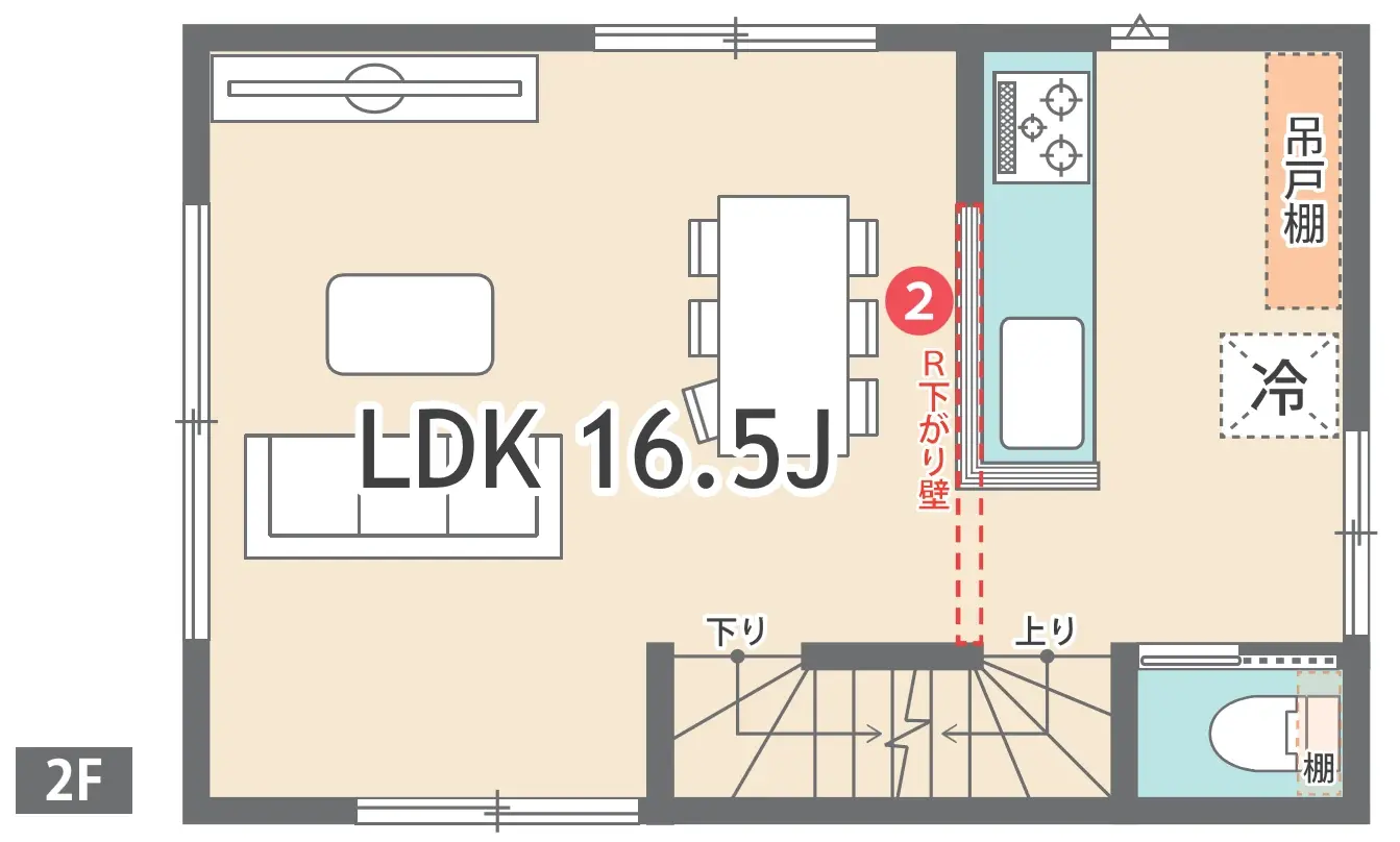 1号区 2Fの間取り(参考プラン)