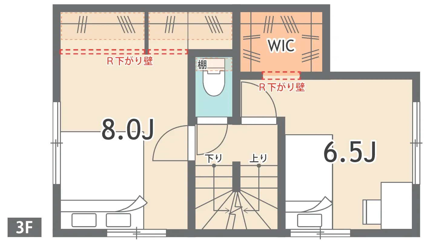 2号区 3Fの間取り(参考プラン)