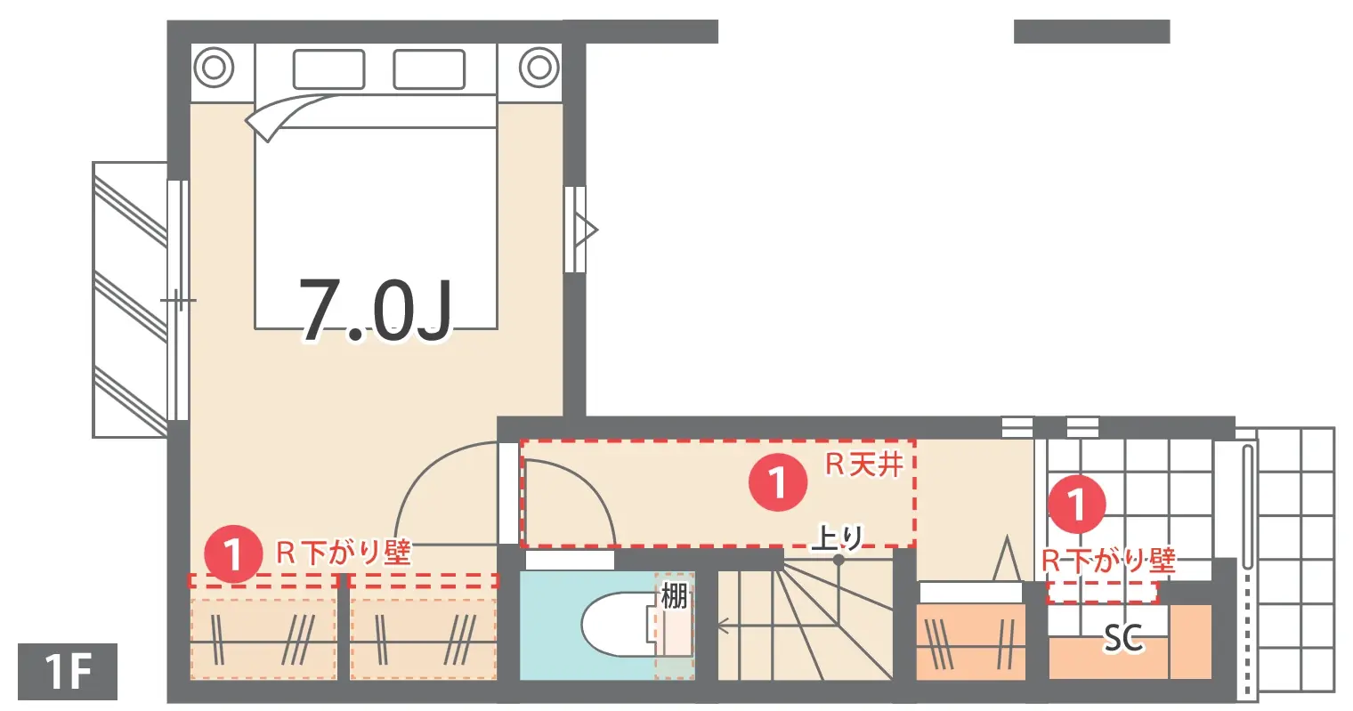 3号区 1Fの間取り(参考プラン)