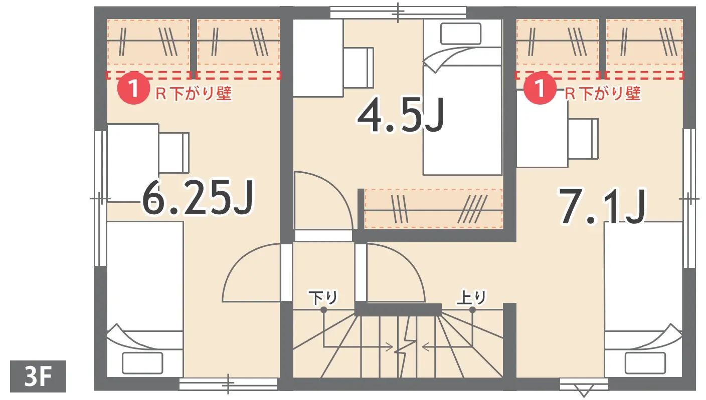 3号区 3Fの間取り(参考プラン)