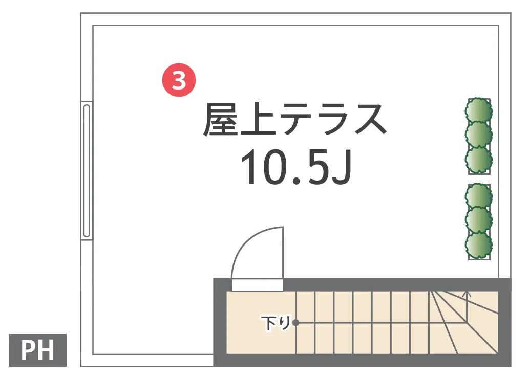 3号区 屋上の間取り(参考プラン)