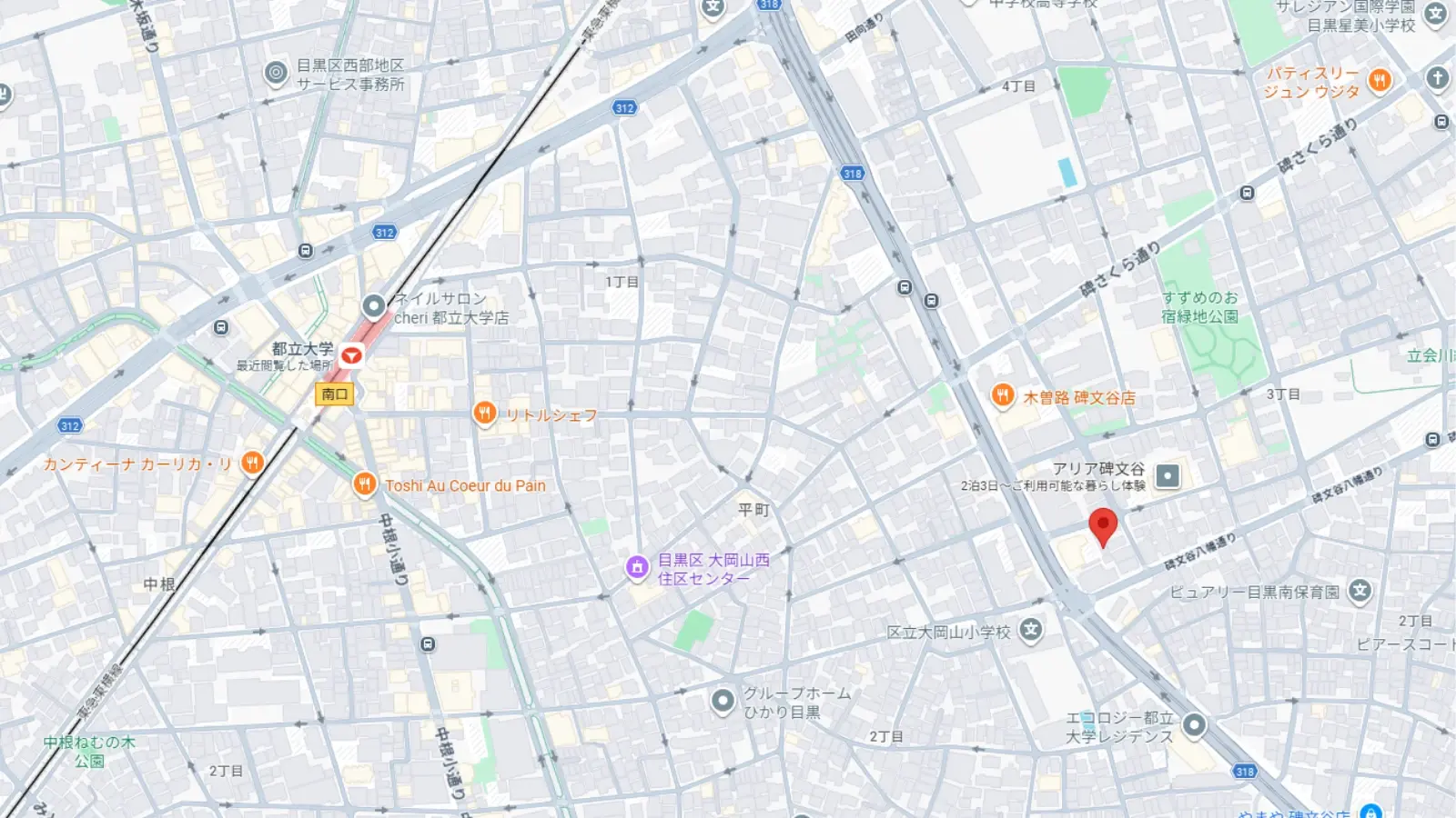 碑文谷1棟 現地案内図