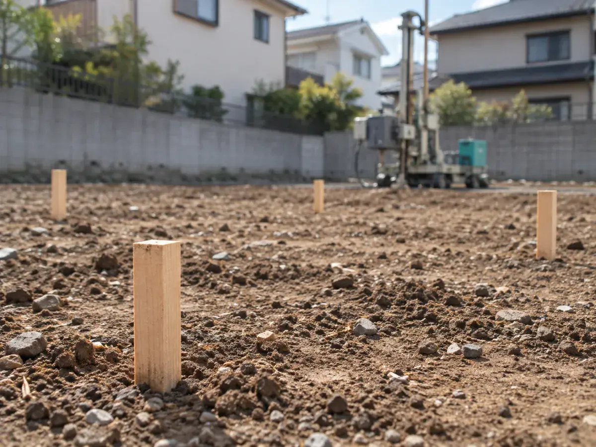 調査地点に打った杭（イメージ）