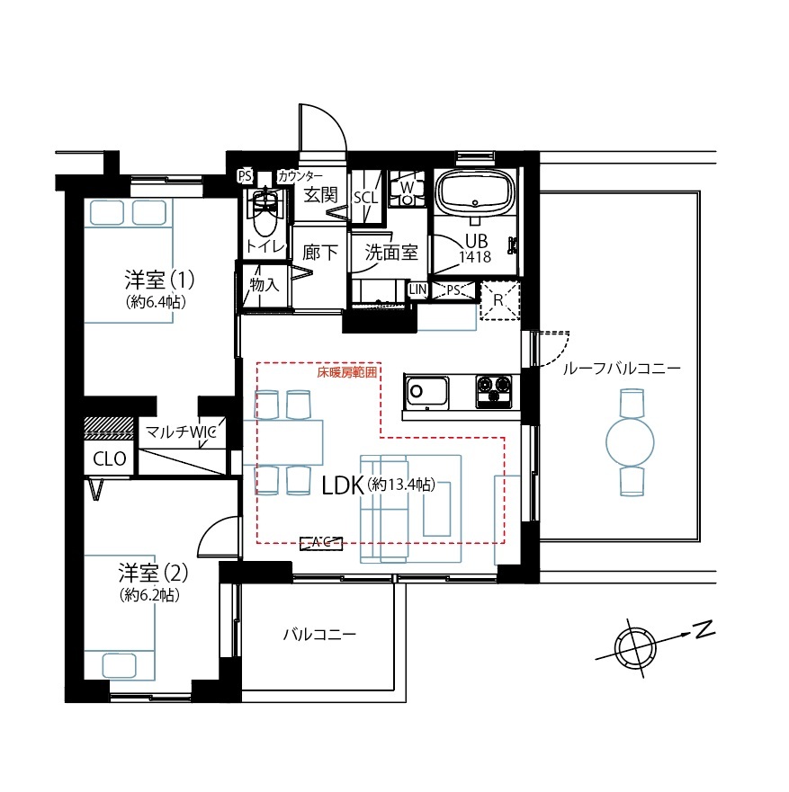 p2_1028_上北沢407　間取り図 [更新済み]